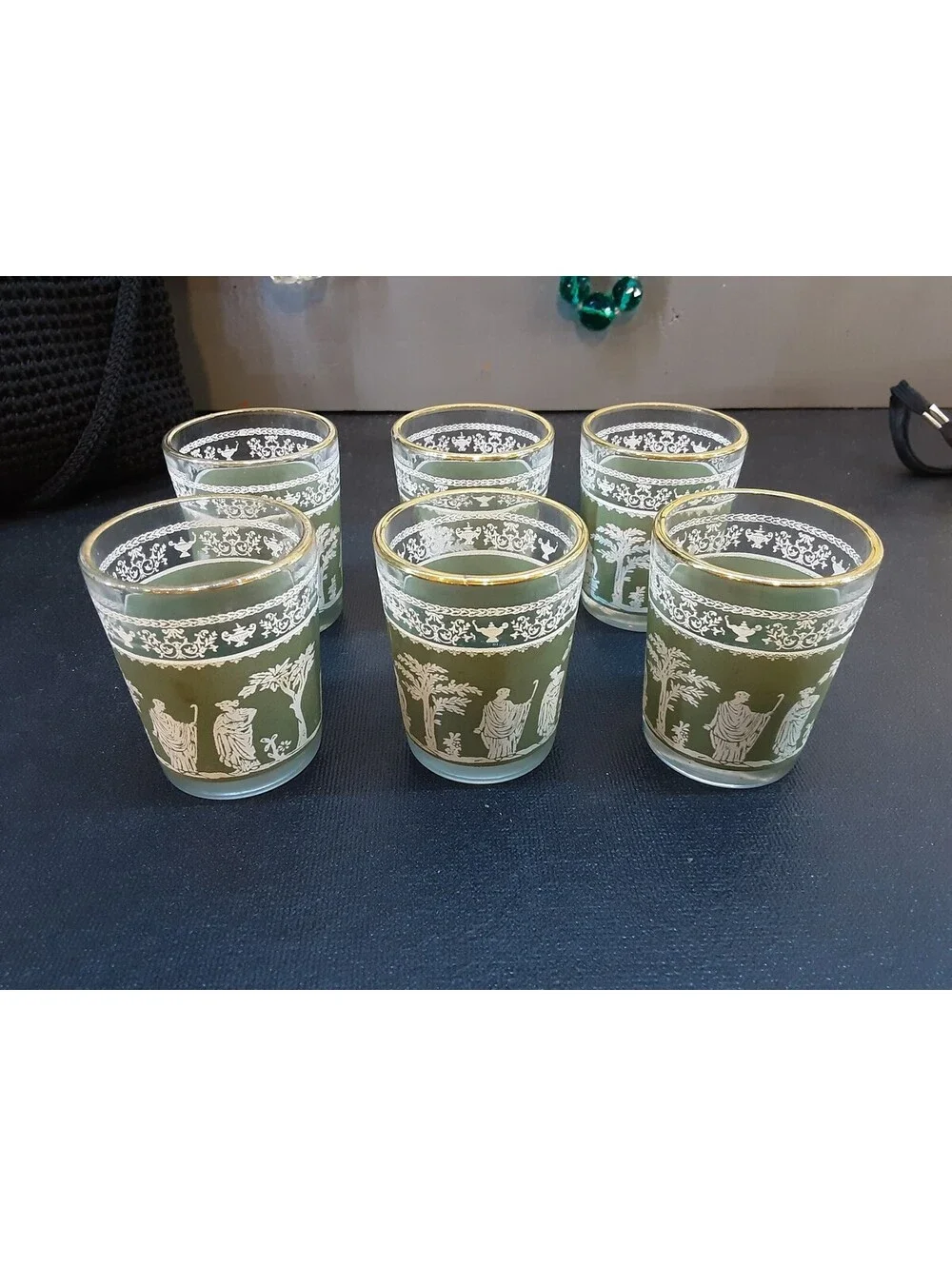 Set of 6 Wedgewood Jasperware Glasses Measures 2